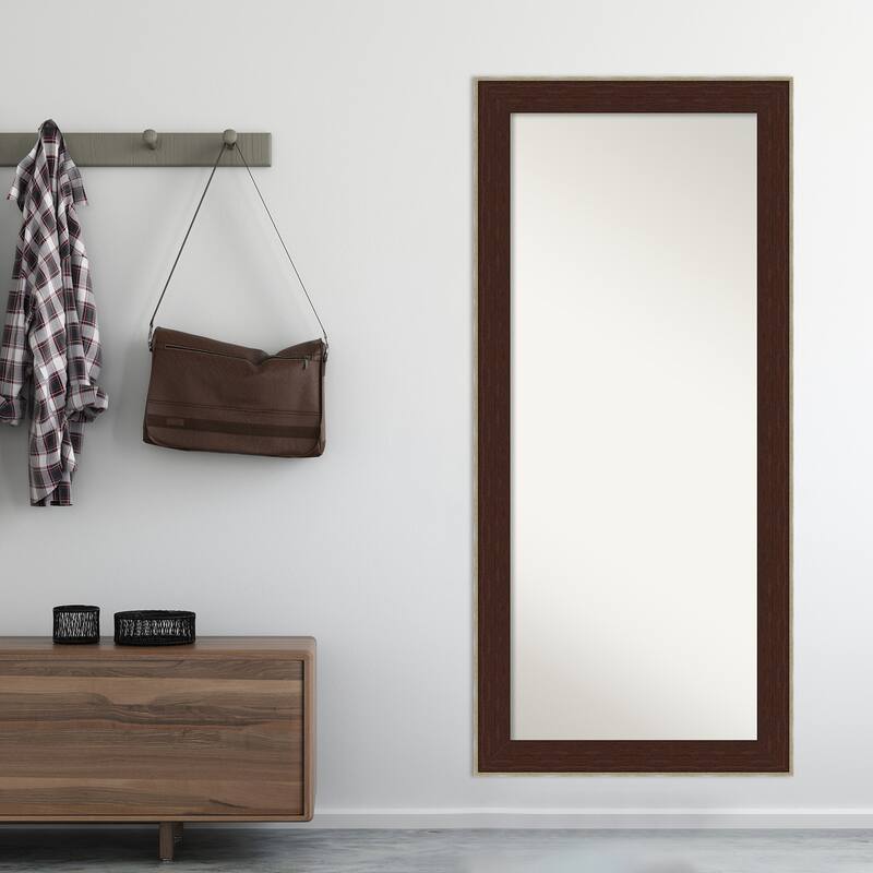 Non-Beveled Wood Full Length Floor Leaner Mirror - William Frame