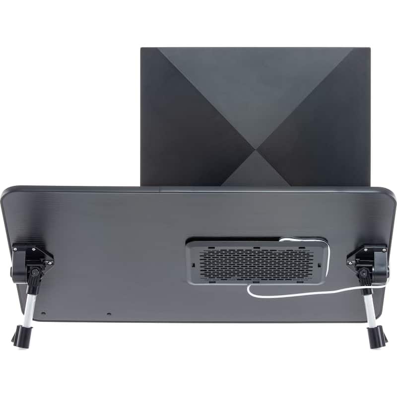Husband Pillow - Lap Desk Wood Small Top - Fits Up to 17" Laptop - with Dual Cushion, Multifunctional Slot for Tablet