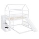 preview thumbnail 19 of 38, Twin over Twin Pine Wood Bunk Bed with Two Drawers and Slide