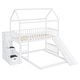 preview thumbnail 19 of 18, White Twin Over Twin Pine House Bunk Bed with Drawers and Slide
