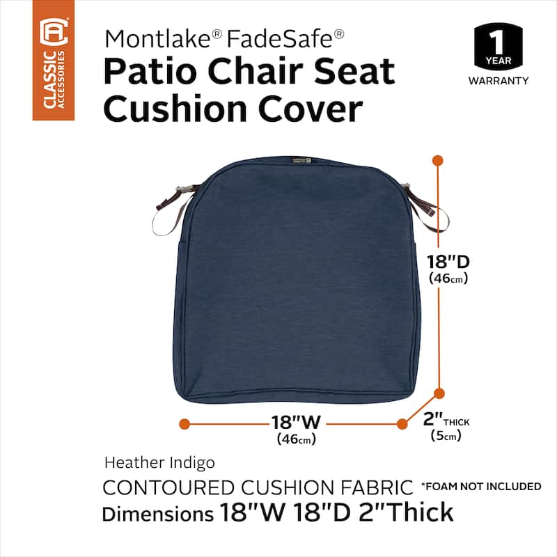 Classic Accessories Montlake Water-Resistant Patio Seat Cushion Slip Cover