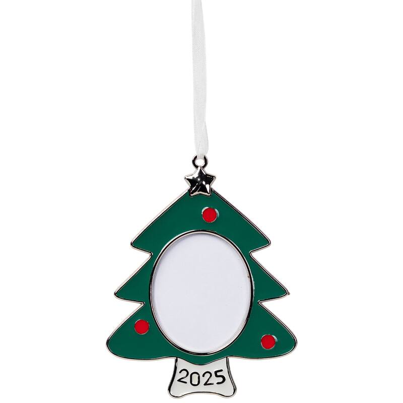 2025 Christmas Tree with Star Photo Frame Ornament - 4"