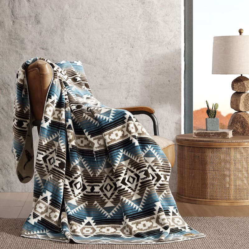 Wrangler Printed Reversible Ultra Soft Plush Throw Blanket
