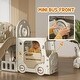 preview thumbnail 5 of 9, 9 in 1 Toddler Slide, Car Themed Baby Slide with Basketball Hoop, Climber, Storage Space, Ring Toss, Telescope, Tunnel