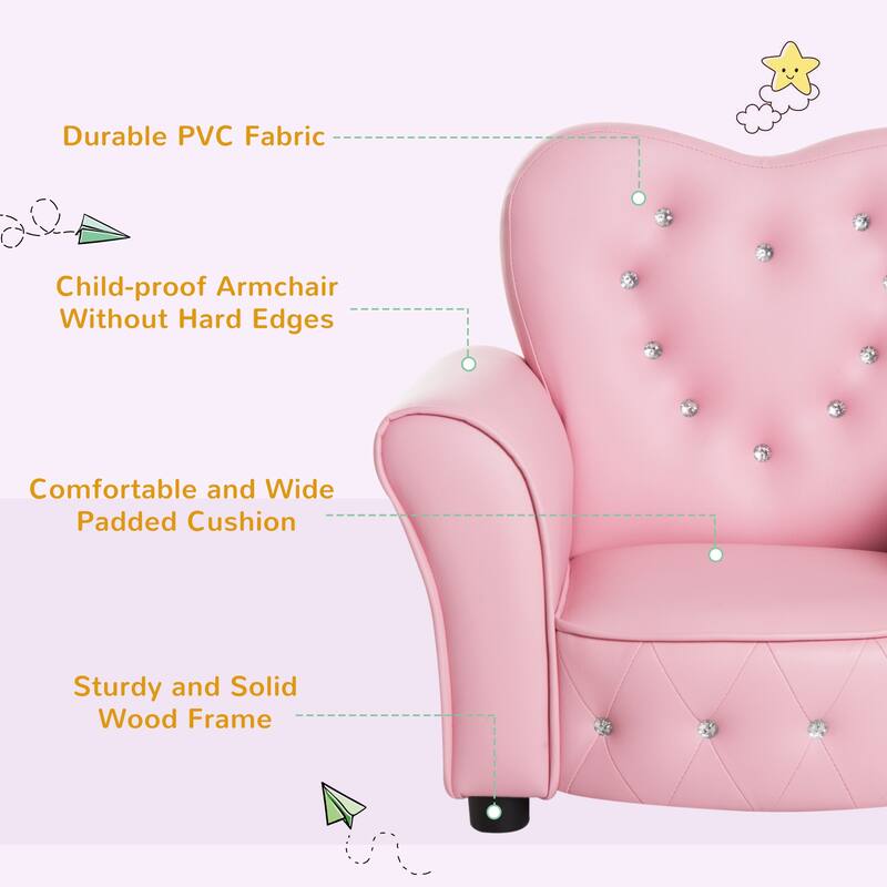 Taylor & Olive Estella Pink Upholstered Kids Chair
