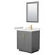 Option Dark Gray, Gold Trim, White Cultured Marble Top