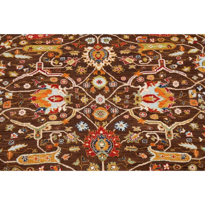 Vegetable Dye Floral Ziegler Wool Area Rug Handmade Oriental Carpet - 6'5" x 9'7"