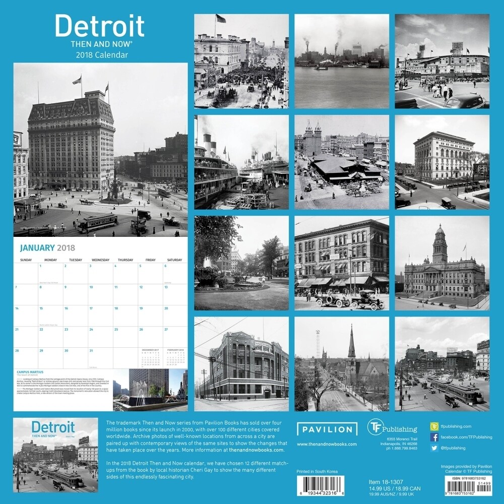Shop Detroit Then And Now Wall Calendar More U S Cities By Tf Publishing Overstock 18138743