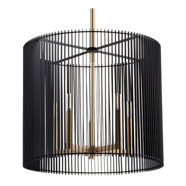 slide 2 of 4, Quorum International Finura 5 Light 21" Wide Pendant Aged Brass