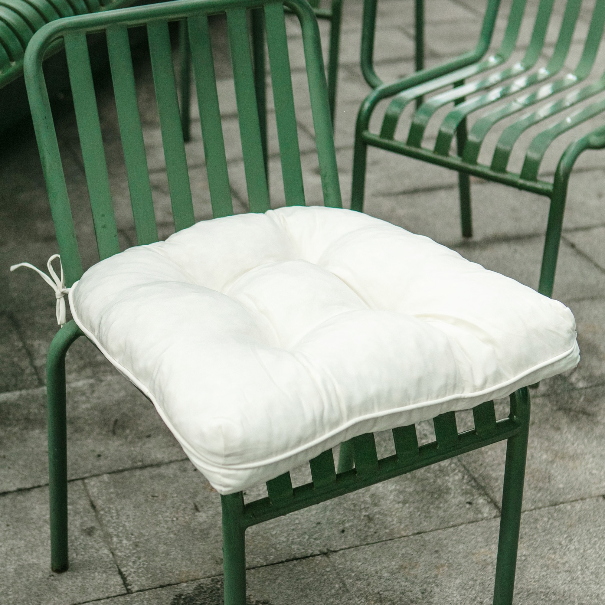Pack of 2 Outdoor Reversible Patio Seat Cushions with Solid Color