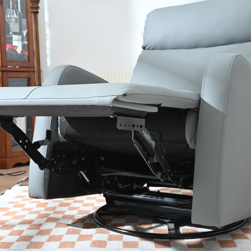 GDFStudio - PU Swivel Rocker Recliner with 360° Motion & Manual Control
