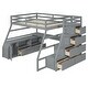 preview thumbnail 66 of 83, Loft Bed Frame wDesk and Storage Staircase, Wood Loft Bed with 7 Drawers and 2 Shelves, Kid's Loft Bed Study Bed with Staircase