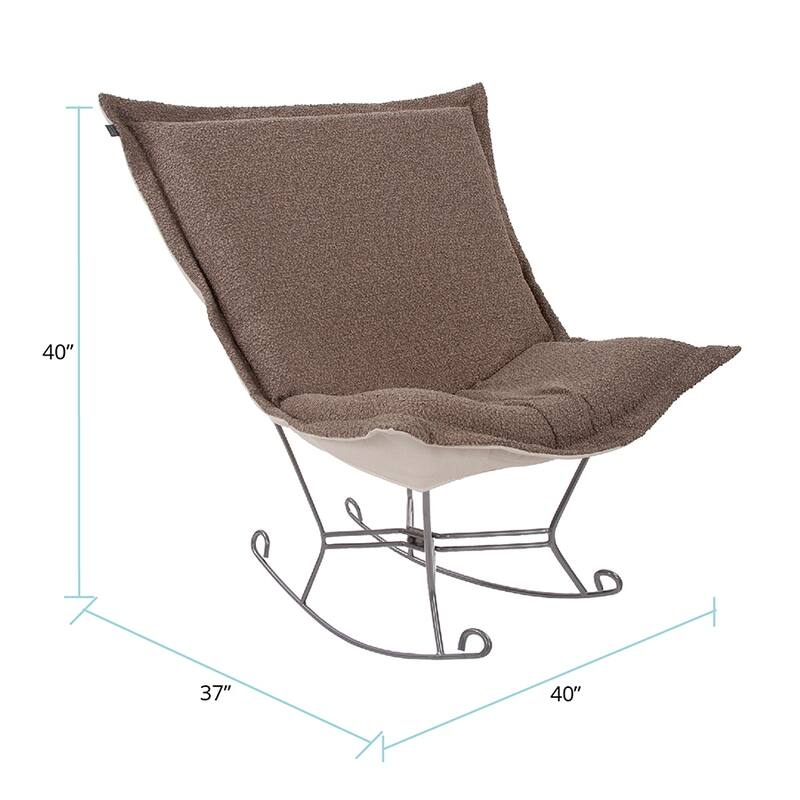 Allan Andrews Scroll Puff Rocker with Titanium Frame, Barbet Collection