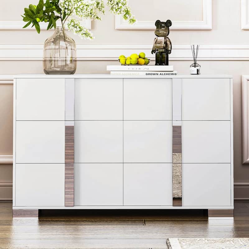 Elegant Modern Dresser with Metal Handle