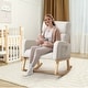 preview thumbnail 21 of 171, HOMYKA 28" Wide Rocking Chair for Nursery with Solid Wood Leg