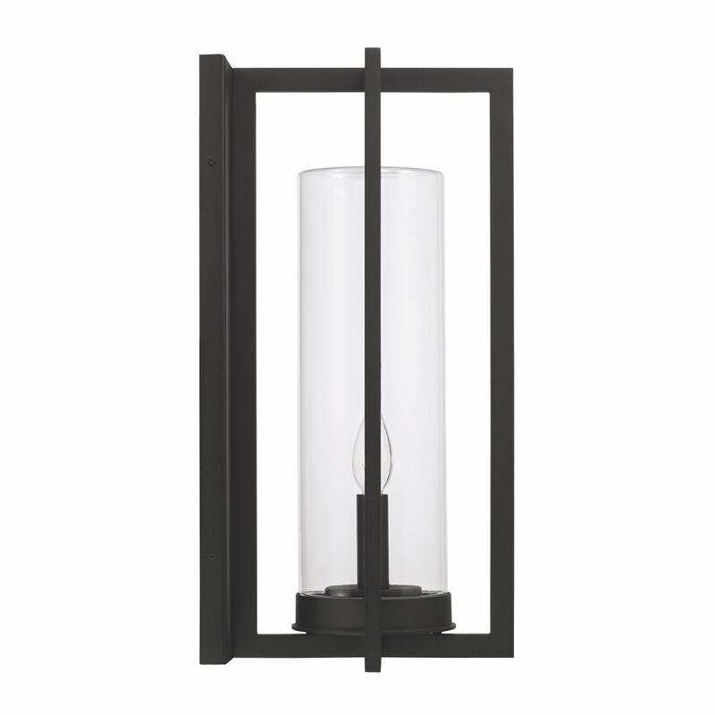 Kent Black Outdoor Wall Lantern w/ Clear Glass