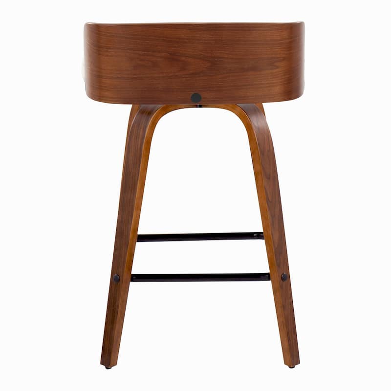 Carson Carrington Marstrand 26" Fixed-Height Counter Stool with Bent Wood Legs & Square Footrest (Set of 2)