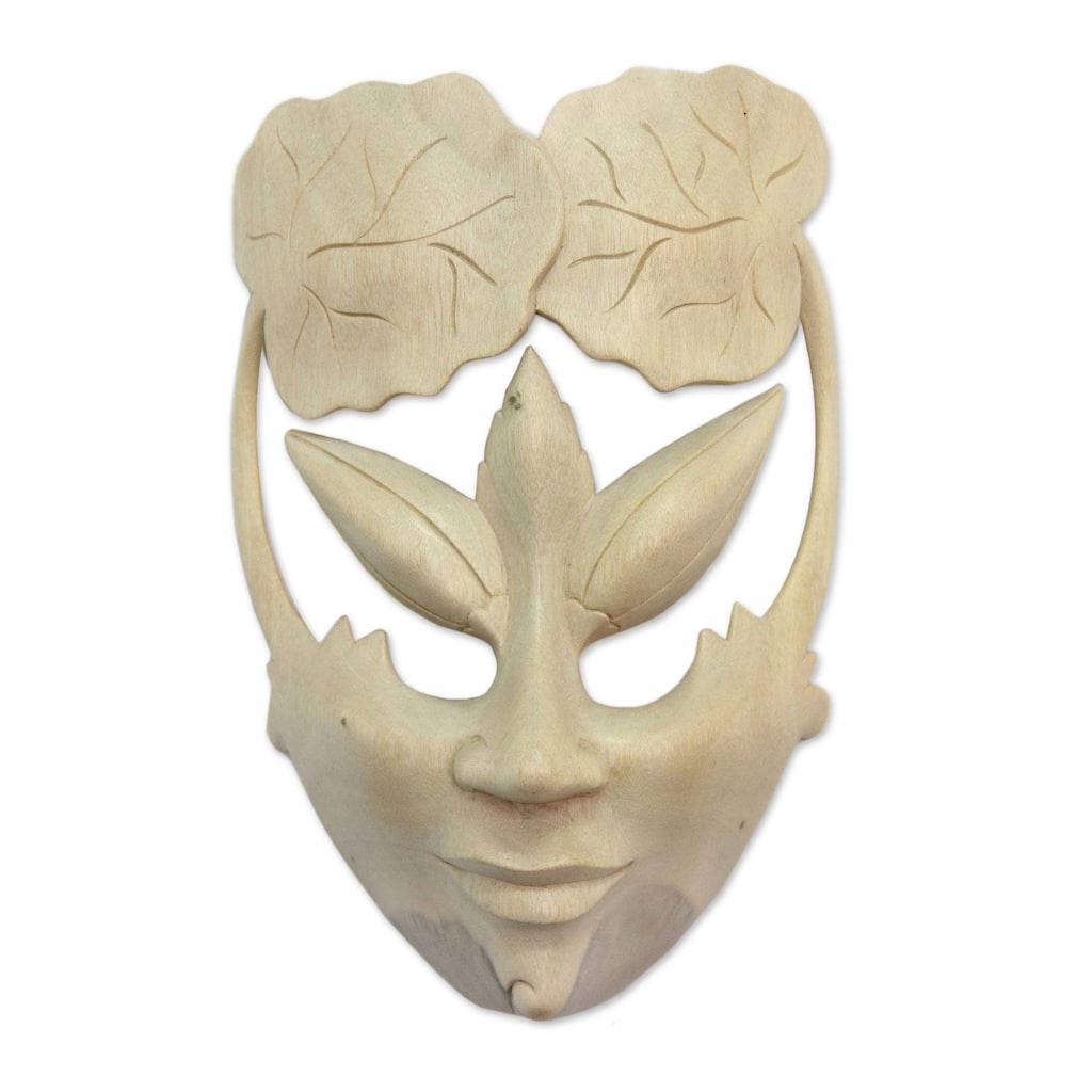 Handmade Water Lily Princess Wood Mask (Indonesia)