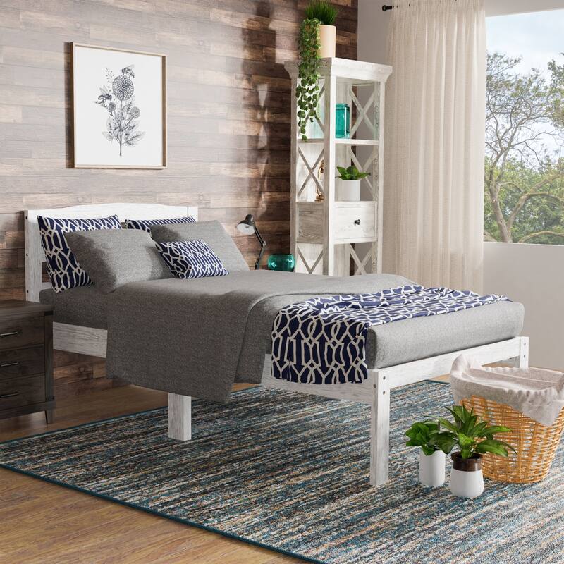 Amaryllis Contemporary Twin Wood Platform Kid Bed with Slatted Headboard by Taylor & Olive
