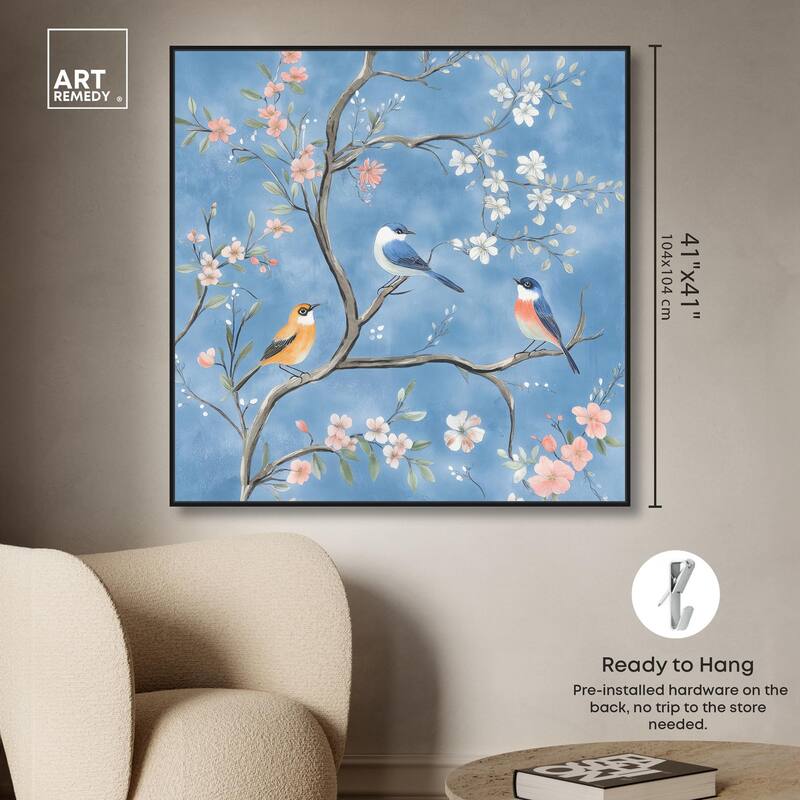 Birds in the Branches II Canvas by Art Remedy