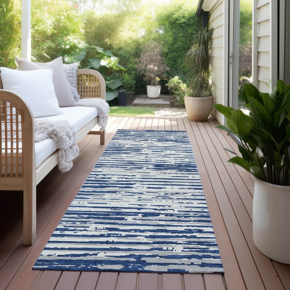 Machine Washable Indoor/ Outdoor Ombre Chantille Abstract Rug