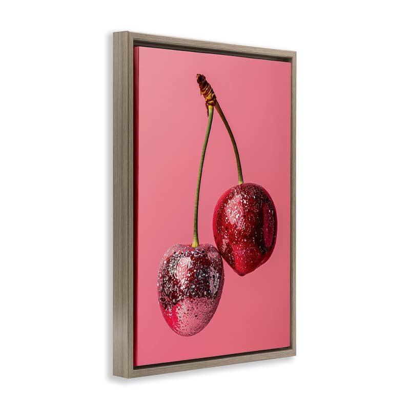 Stupell Dazzling Cherry Pair Framed Floater Canvas Wall Art Design By LSR Design Studio