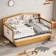 preview thumbnail 3 of 7, Twin Size Wood House Shape Daybed with Trundle and Bookcase Headboard for Girls Boys Teens for Bedroom