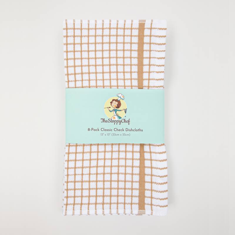 The Sloppy Chef Classic Checkered 8-Piece Dishcloths - 13x13