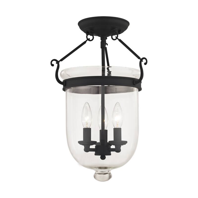 Livex Lighting Jefferson 3 Light Semi-Flush Ceiling Fixture