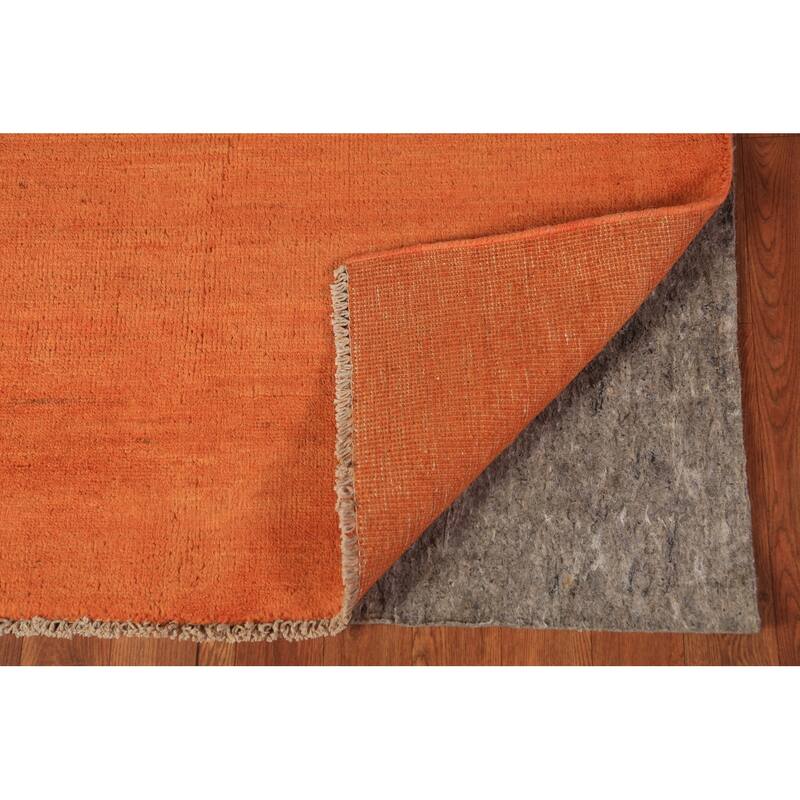 Orange Gabbeh Oriental Runner Rug Handmade Wool Carpet - 3'3" x 6'6"