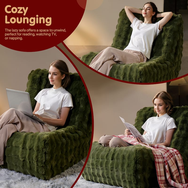 OVIOS Cloud-Like Plush Bean Bag Chair (Reinforced Pile Edition)