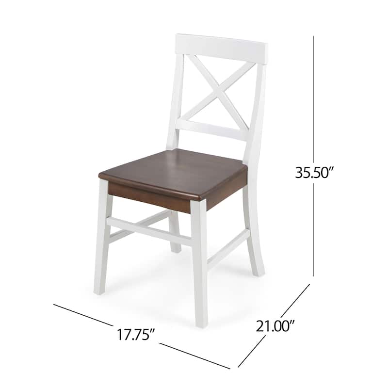 Christopher Knight Home Roshan Farmhouse Acacia Dining Chairs (Set of 2)