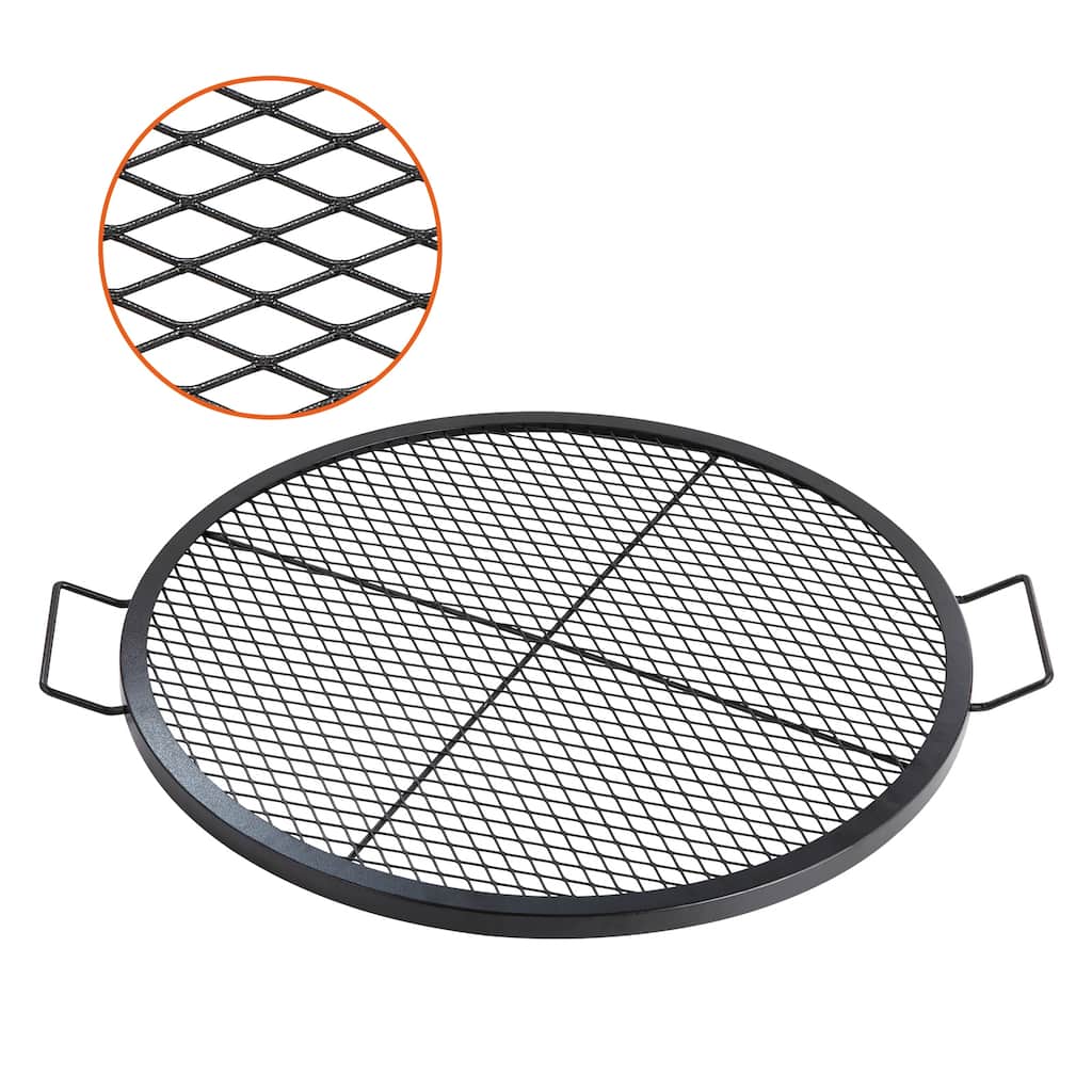 Anmytek 30 Inch Round Fire Pit Grill Grate with Handles