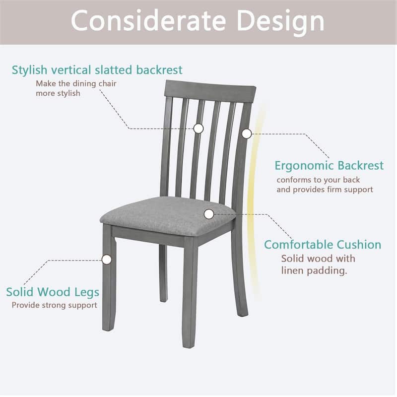 Wooden Dining Chairs,Kitchen Chair with Padded Seat,Side Chair,4 PCS