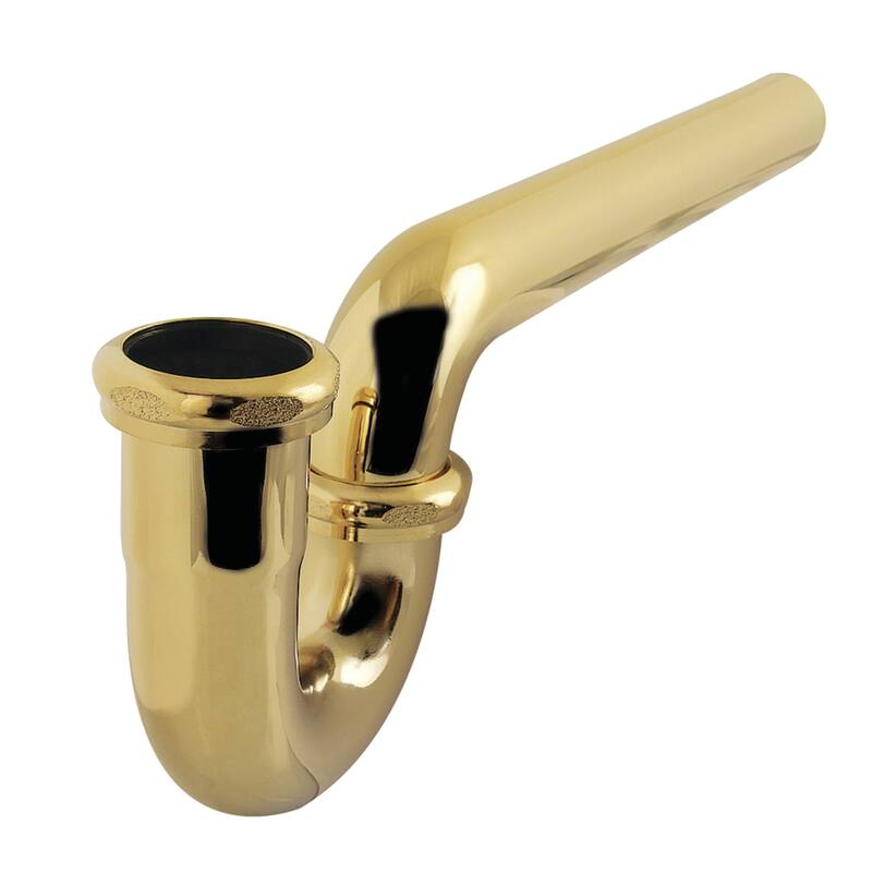 Kingston Brass Made To Match 1-1/4 (or 1-1/2) x 1-1/2 Inch Decor P-Trap without Flange, 13-1/16 Inch Length, 18 Gauge - Polished Brass