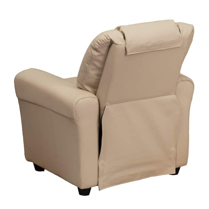 Contemporary Kids Recliner with Cup Holder and Headrest - 24"W x 21.5" - 36.5"D x 27"H