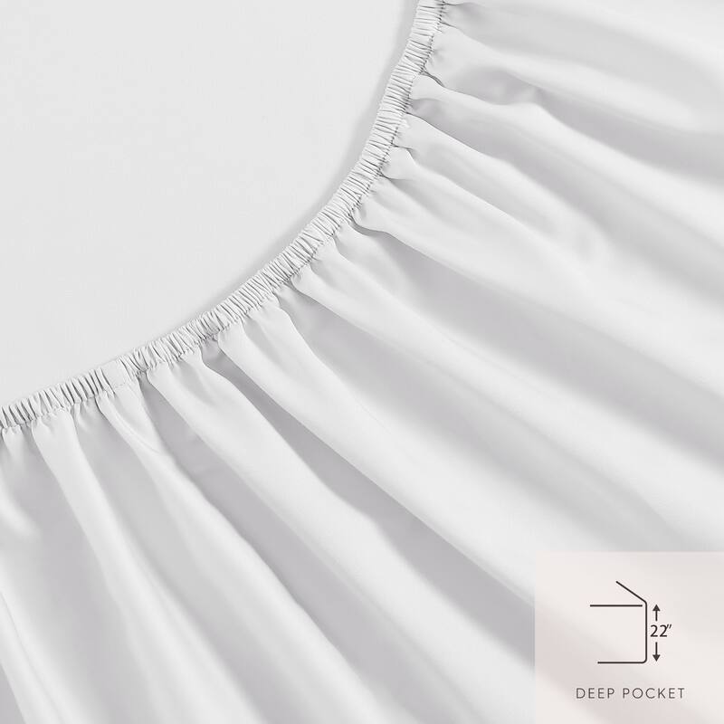 Laura Ashley T800 Cotton Sateen Solid Sheet Set On Sale Bed Bath