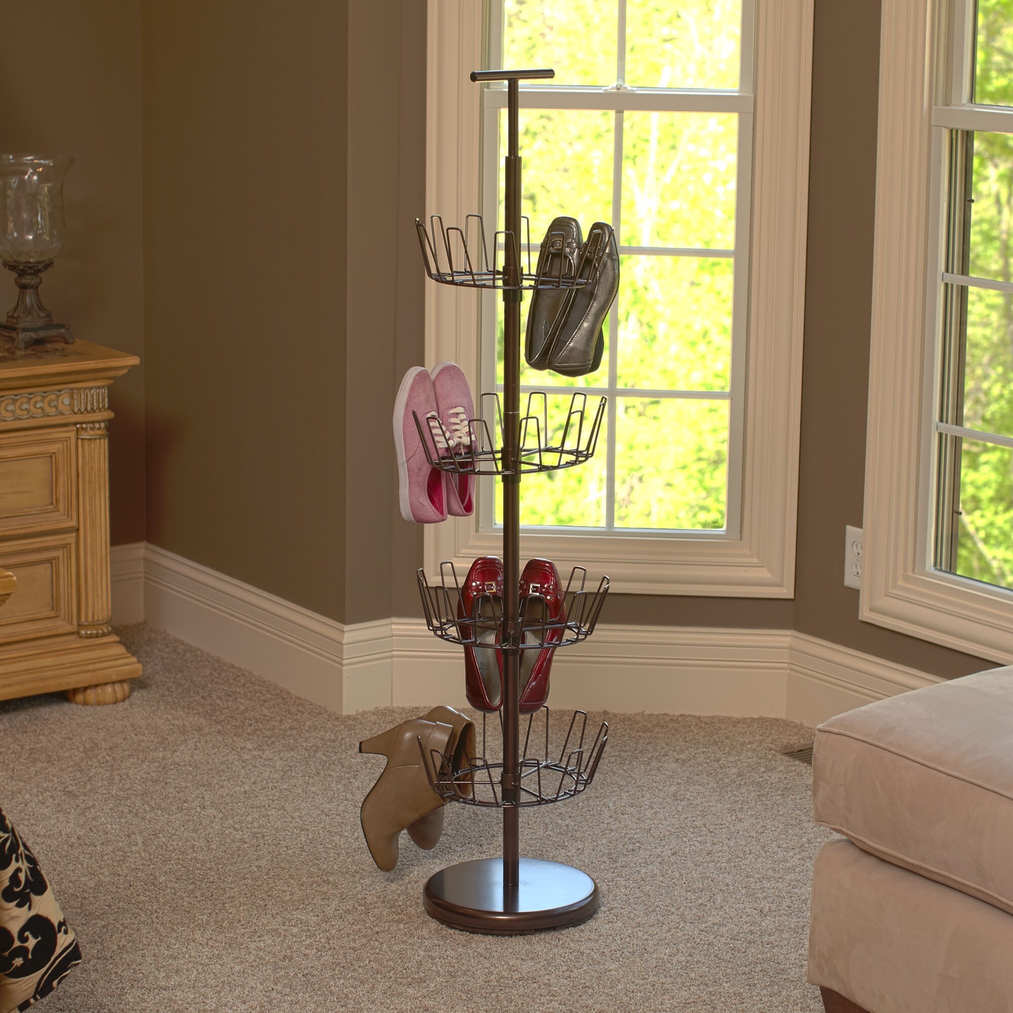 revolving shoe rack