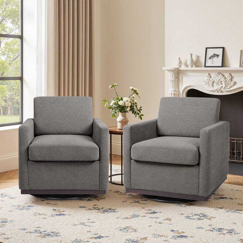 Modern Upholstered Swivel Armchair for Living
