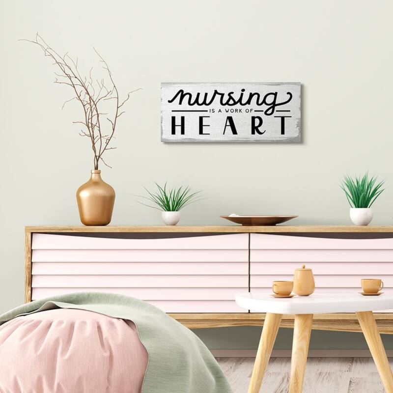 Stupell Nursing is Work of Heart Charming Appreciation Sign Canvas Wall Art