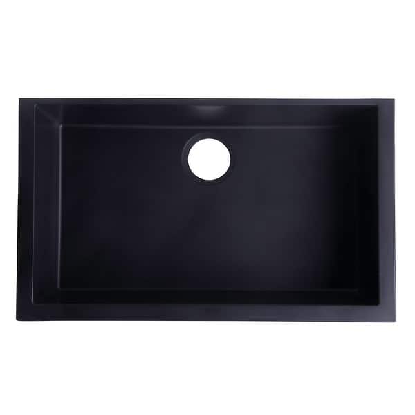 Alfi Black Granite Composite 30-inch Undermount Single-bowl ...