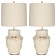 preview thumbnail 3 of 6, SAFAVIEH Lighting 24-inch Raised Floral Garden Table Lamp (Set of 2) - 12"x12"x24"