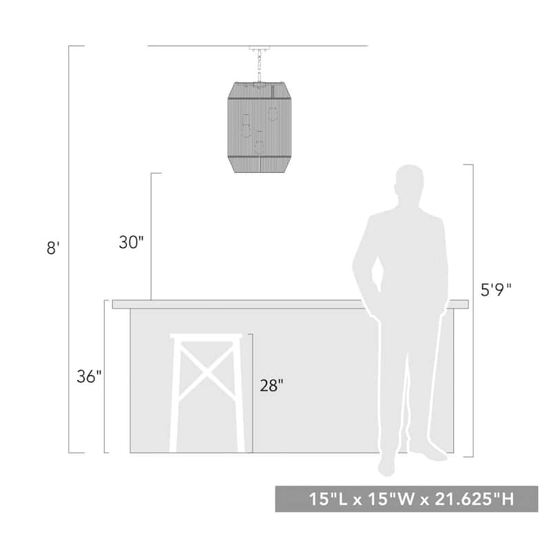 Marlee 15" Wide 3-Light Pendant