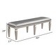 preview thumbnail 6 of 4, 60 Inch Sparkling Silver Grey Faux Leather Dining Bench with Wood Frame - 60 L x 17 W x 19 H Inches