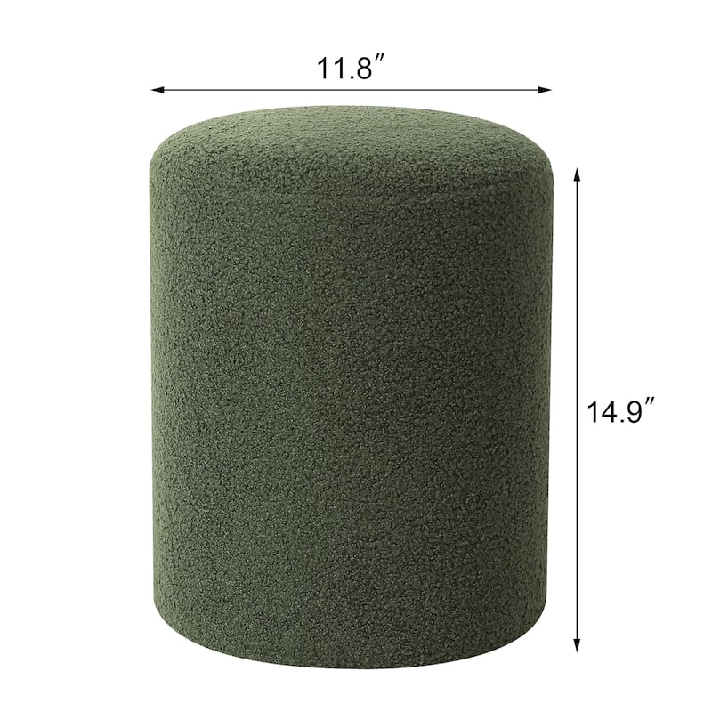 Adeco Ottoman Footrest Fabric Stool for Living Room Bedroom