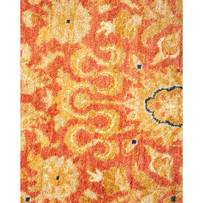 Overton Hand Knotted Wool Vintage Inspired Traditional Mogul Orange Area Rug - 12' 6" x 15' 10"