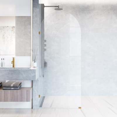 VIGO Arden 34" W x 78" H Frameless Fixed Shower Screen