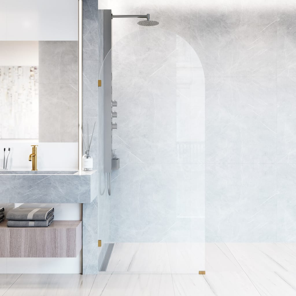 VIGO Arden 34" W x 78" H Frameless Fixed Shower Screen