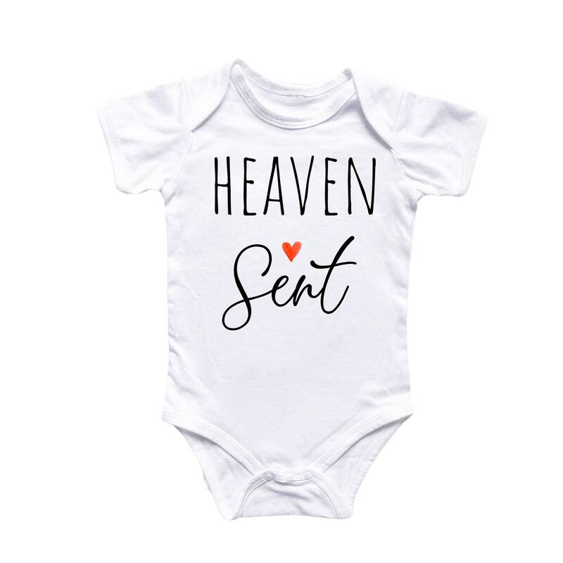Heaven Sent Religious God - Baby Boy Girl Clothes Infant Bodysuit Funny Cute Newborn - White - 0-3M