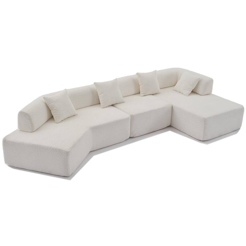 Modern Minimalist 140" L-Shape Couch